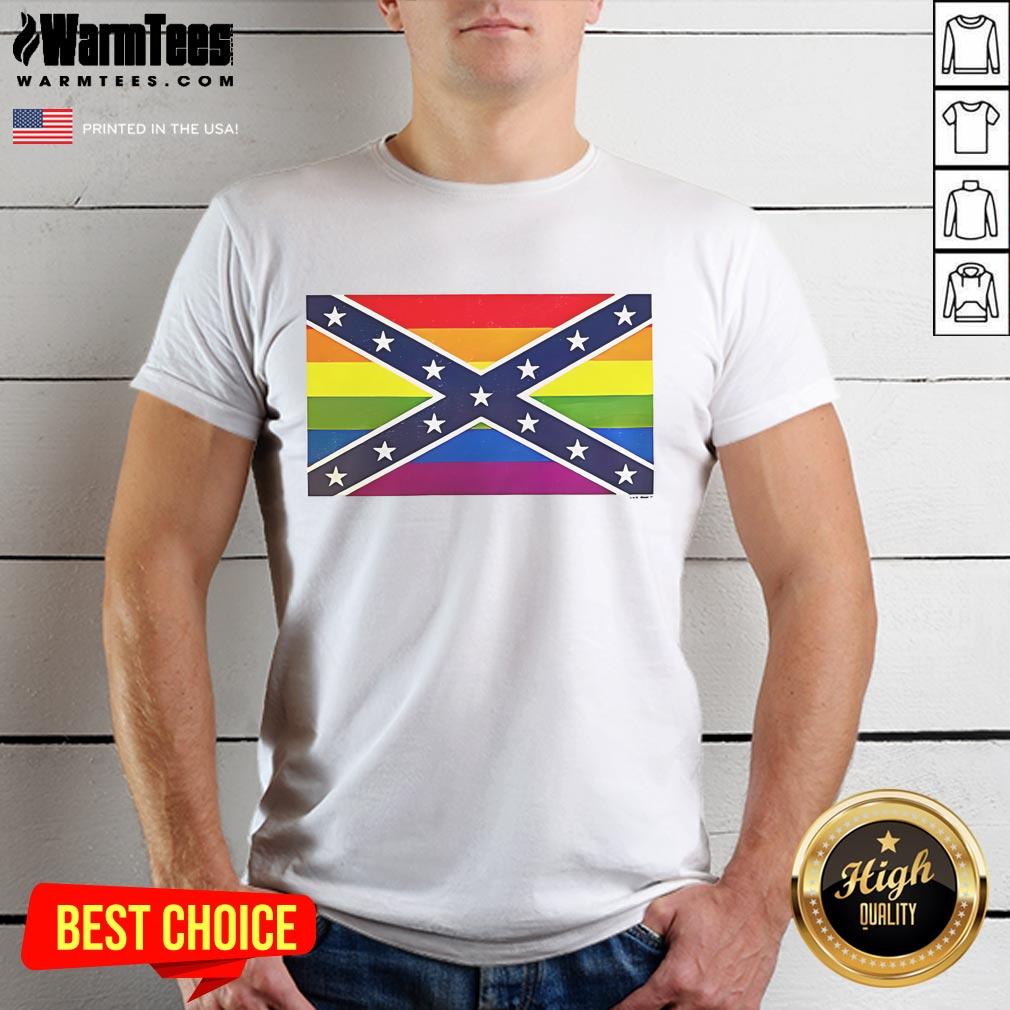 Happy Pride Month LGBT T-Shirt featuring the Confederate flag, celebrating diversity and inclusivity in the LGBTQ+ community.