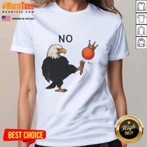 Hot Eagle No Kings Trump Ladies Tee featuring a vibrant eagle graphic and bold text, perfect for stylish, patriotic wear.