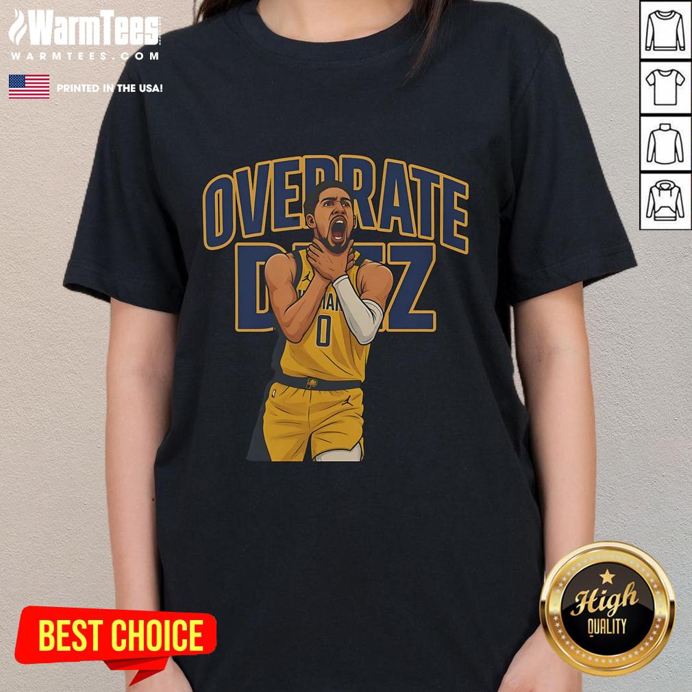 Hot Haliburton Choke Overrate Deez Ladies Tee featuring vibrant design and comfortable fit, perfect for casual wear.