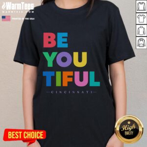 Nice Beyoutiful Cincinnati Ladies Tee featuring a stylish design perfect for casual wear and showcasing Cincinnati pride.