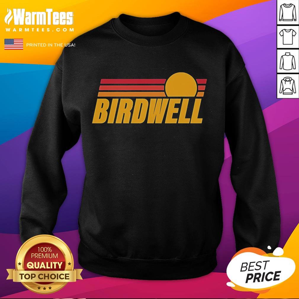Alt Text: Cozy Nice Birdwell Sundowner Sweatshirt displayed on a hanger, featuring a stylish design perfect for casual wear.