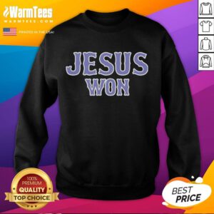 Stylish Nice Brett Baty Jesus Won sweatshirt featuring bold graphics, perfect for fans and casual wear.
