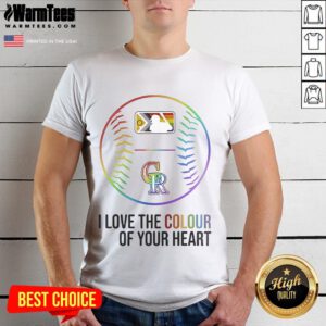 Nice Colorado Rockies Baseball 'I Love The Colour Of Your Heart' Pride Month 2025 T-Shirt showcasing vibrant colors.