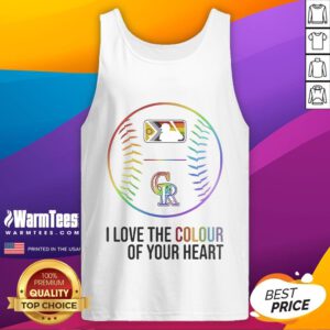 I Love The Colour Of Your Heart tank top for Pride Month 2025, featuring Colorado Rockies baseball design.