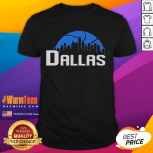 Stylish Nice Dallas Cityscape Skyline T-Shirt featuring iconic buildings and vibrant colors, perfect for Dallas lovers.