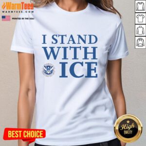 Nice I Stand With Ice Logo Ladies Tee featuring a stylish design perfect for ice enthusiasts and casual wear.