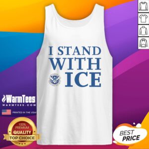 Nice I Stand With Ice logo tank top featuring a stylish design for summer wear and ice enthusiasts.