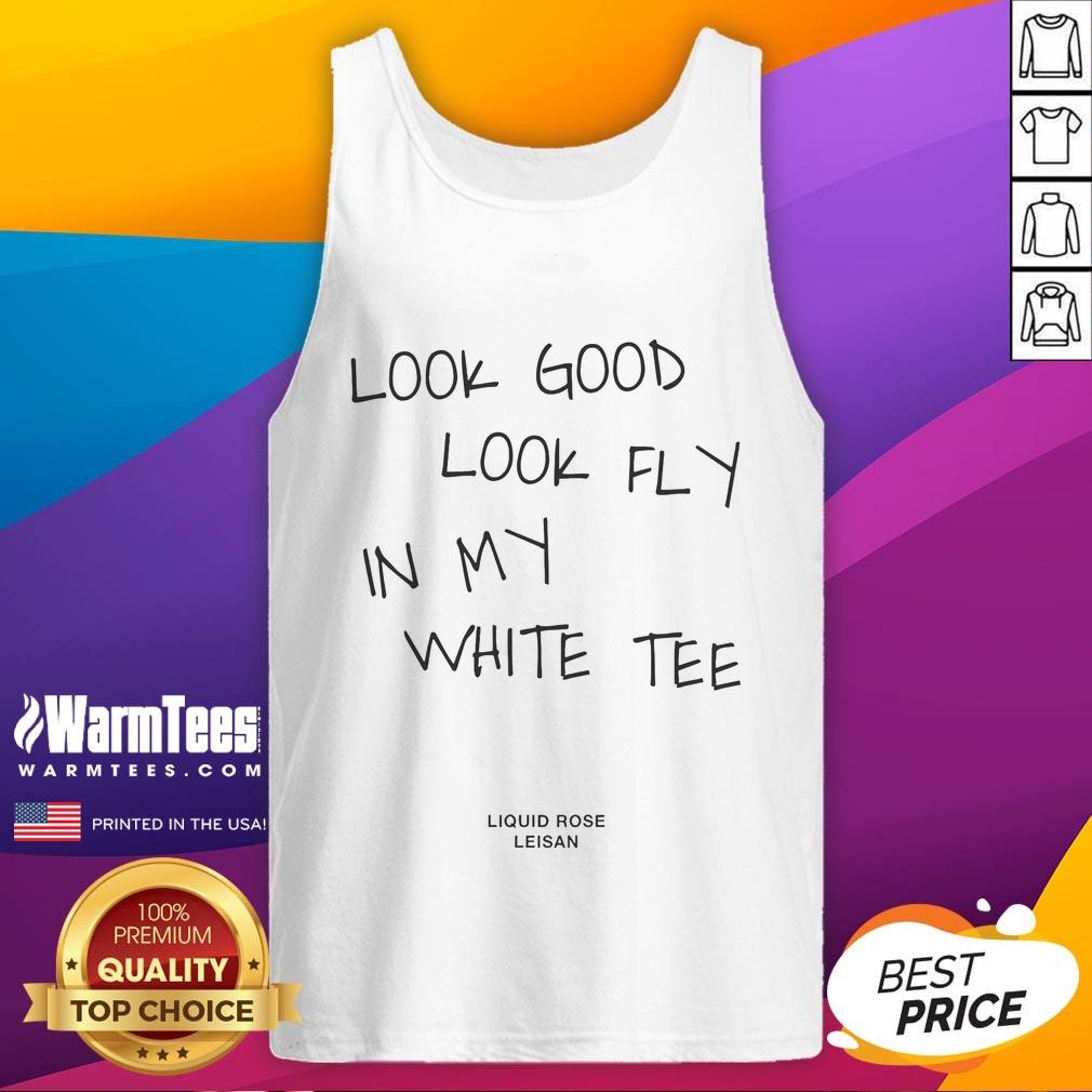 Stylish Liquid Rose Leisan tank top in white, perfect for a chic look. Nice look, good look, fly outfit inspiration.