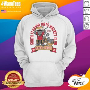 Alt Text: Nice South Florida Rats Hockey Club Back 2 Back 24-25 mascot hoodie featuring vibrant team colors and logo.