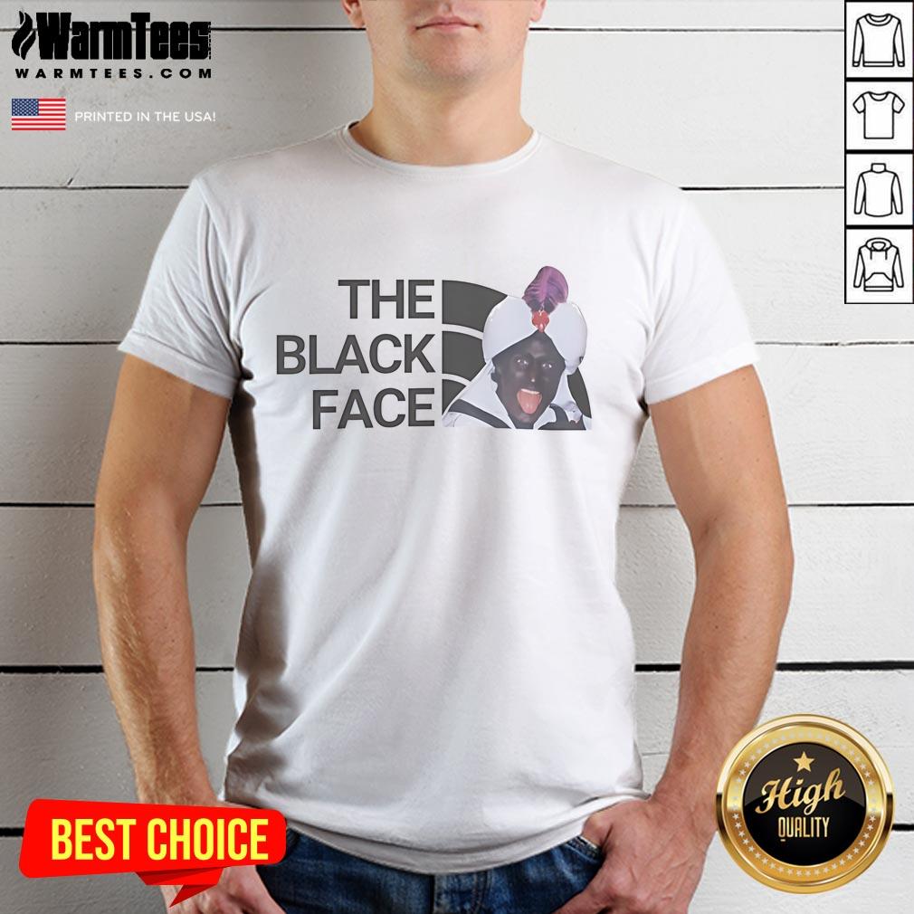 Nice Trudeau The Black Face T-Shirt featuring a graphic of Justin Trudeau with a bold design, perfect for political statement fashion.