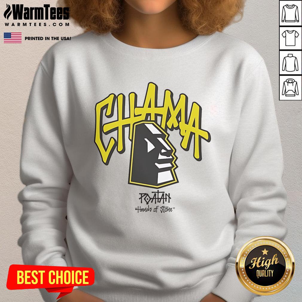 Alex Pereira Poatan Hands of Stone Chama Block Sweatshirt featuring a bold design and vibrant colors.