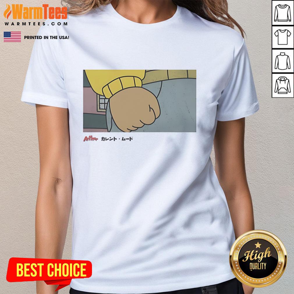 Official Arthur Current Mood Ladies Tee featuring vibrant graphics and a stylish fit for casual wear.