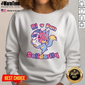 Official Bi Love Pan Solidarity Sweatshirt featuring a vibrant design celebrating LGBTQ+ pride and inclusivity.