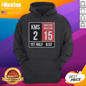 Official Kirk Comeback KMS 2 Barstool New York hoodie in 1st half design, perfect for fans and stylish winter wear.