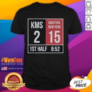 Official Kirk Comeback KMS 2 Barstool New York 15 1st Half T-Shirt featuring bold graphics and comfortable fit.