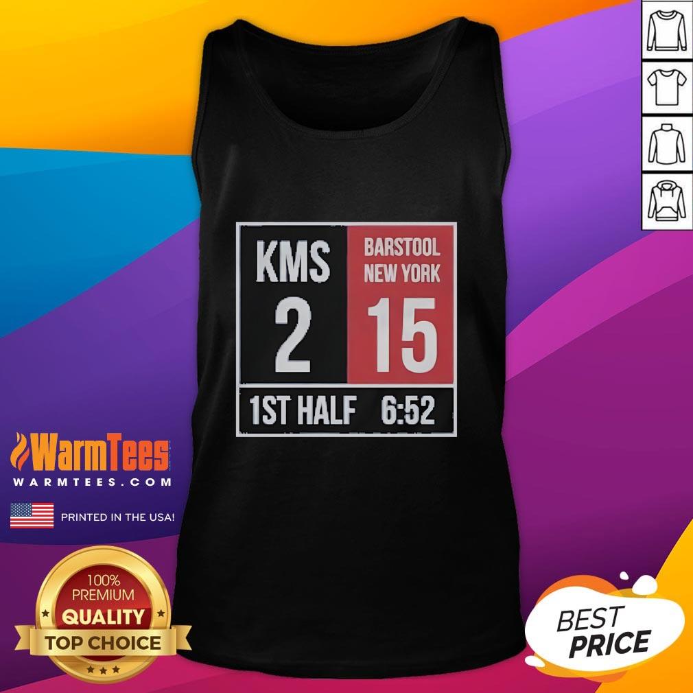 Official Kirk Comeback KMS 2 Barstool New York 15 1st Half tank top featuring a stylish design and vibrant colors.