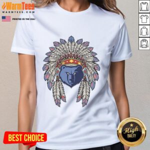 Official Memphis Grizzlies Native American logo on a stylish ladies tee, perfect for fans and casual wear.