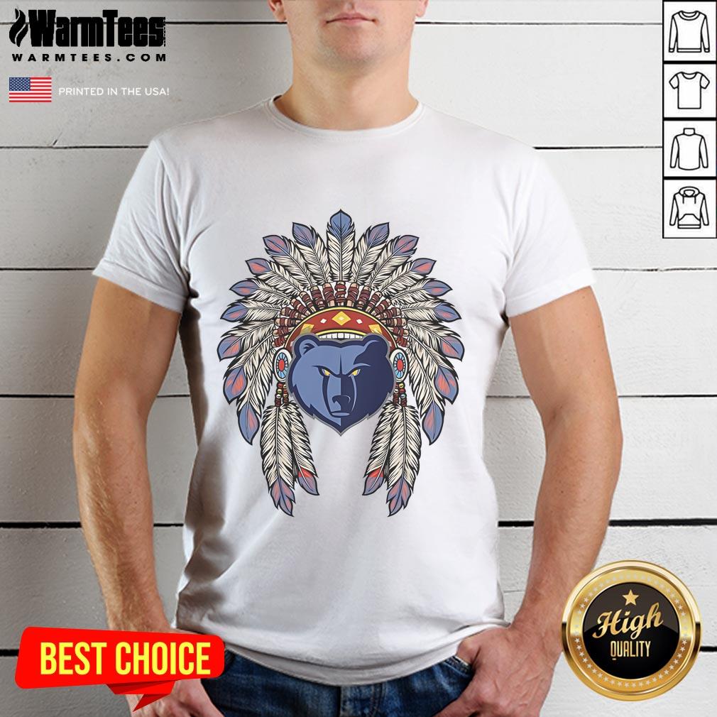 Official Memphis Grizzlies Native American logo T-Shirt featuring a bold design and vibrant colors for fans and collectors.