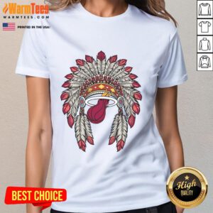 Official Miami Heat Native American logo on a stylish ladies tee, perfect for fans and casual wear.