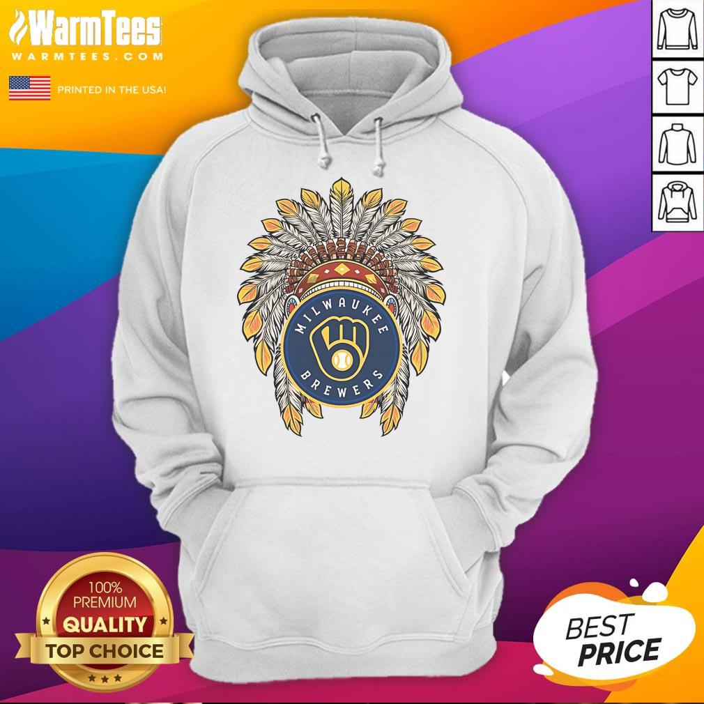 Official Milwaukee Brewers Native American Logo Hoodie featuring team colors and stylish design, perfect for fans.