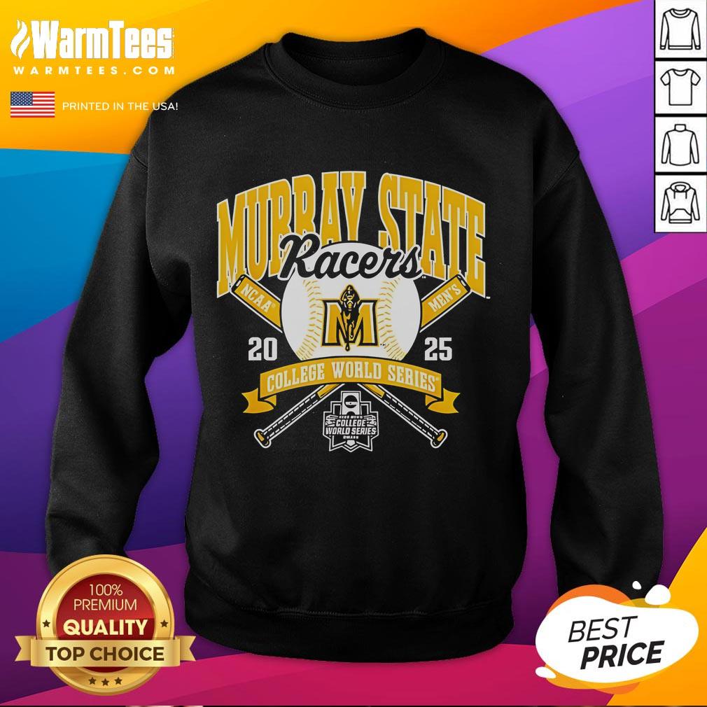 Official NCAA Murray State Racers College World Series 2025 Baseball Sweatshirt in blue with team logo and design.