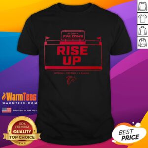 Official NFL Atlanta Falcons Rise Up T-Shirt featuring team logo and bold design, perfect for fans and game day.