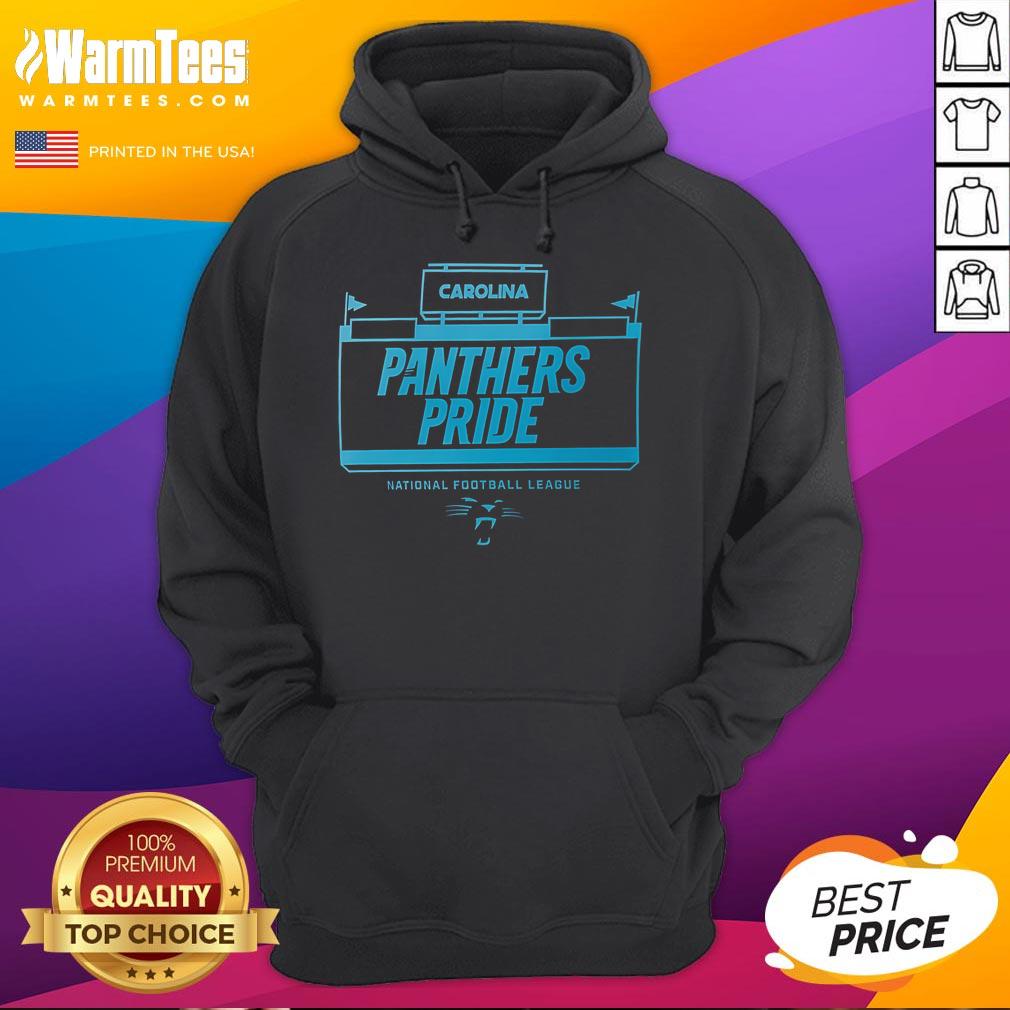 Official NFL Carolina Panthers Pride Hoodie featuring vibrant team colors and logo, perfect for fans and game day wear.