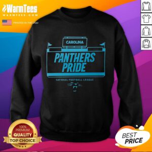 Official NFL Carolina Panthers Pride Sweatshirt featuring team colors and logo, perfect for fans showing team spirit.