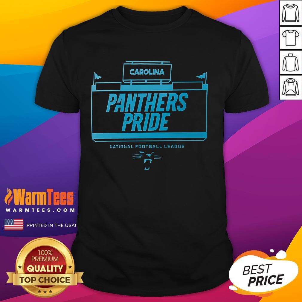 Official NFL Carolina Panthers Pride T-Shirt featuring team colors and logo, perfect for fans showing their team spirit.