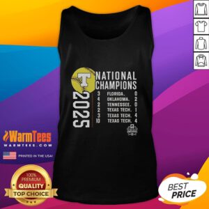 Official Texas Longhorns 2025 NCAA Softball Women's College World Series Champions Schedule Tank Top design.