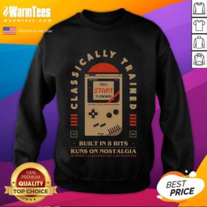 Premium Built-In 8 Bits sweatshirt featuring a nostalgic 1989 retro Gameboy design, perfect for gamers and vintage lovers.
