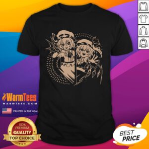 Alt Text: Pretty Remilia Scarlet in elegant chamber design on Touhou Project T-Shirt, perfect for fans of the series.
