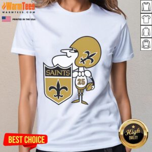 1967 Vintage New Orleans Saints ladies tee featuring classic logo and stylish design for female fans.