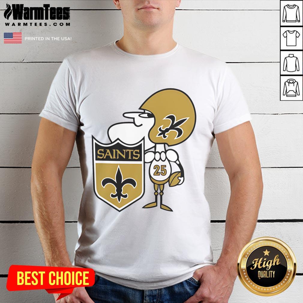 Alt Text: Awesome 1967 vintage New Orleans Saints T-shirt featuring classic logo and retro design, perfect for football fans.