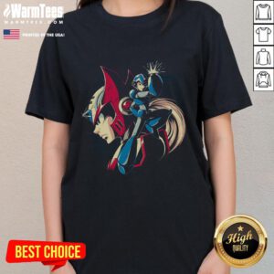 Awesome Brothers In Arm Cannons Mega Man Zero Ladies Tee featuring vibrant graphics and a stylish design for fans.