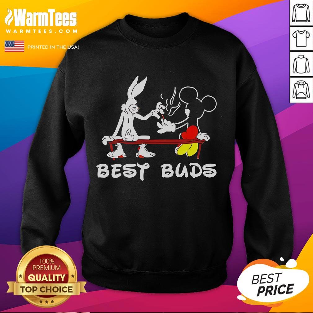Awesome Bugs Bunny and Mickey Best Buds sweatshirt featuring colorful cartoon graphics for cozy casual wear.