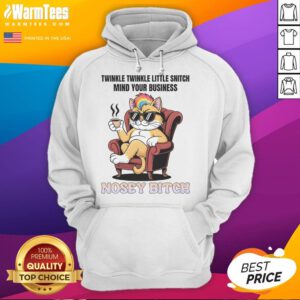 Awesome Cat hoodie featuring 'Twinkle Twinkle Little Snitch, Mind Your Business, Nosey Bitch' design for cat lovers.