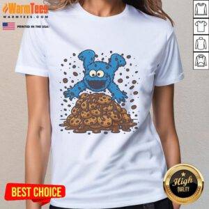 Awesome Cookie Dive Cookies Monster Ladies Tee featuring a fun design and vibrant colors perfect for cookie lovers.