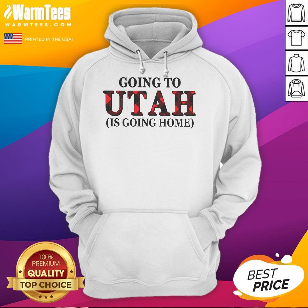 Cozy hoodie featuring 'Awesome Going to Utah is Going Home' design, perfect for travelers and Utah enthusiasts.