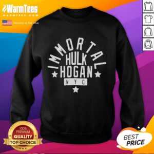 Awesome Immortal Hulk Hogan NYC sweatshirt featuring vibrant graphics and a comfortable fit, perfect for wrestling fans.