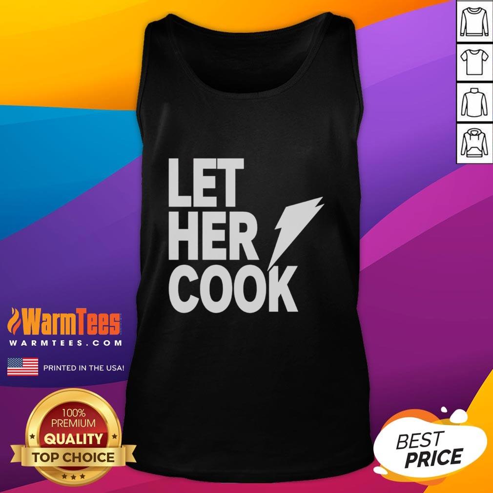 Awesome Let Her Cook Tank Top featuring a stylish design perfect for cooking enthusiasts and casual wear.