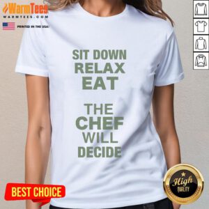 Awesome lettuce sit down relax eat graphic on a ladies tee, perfect for food lovers and Omakase enthusiasts.