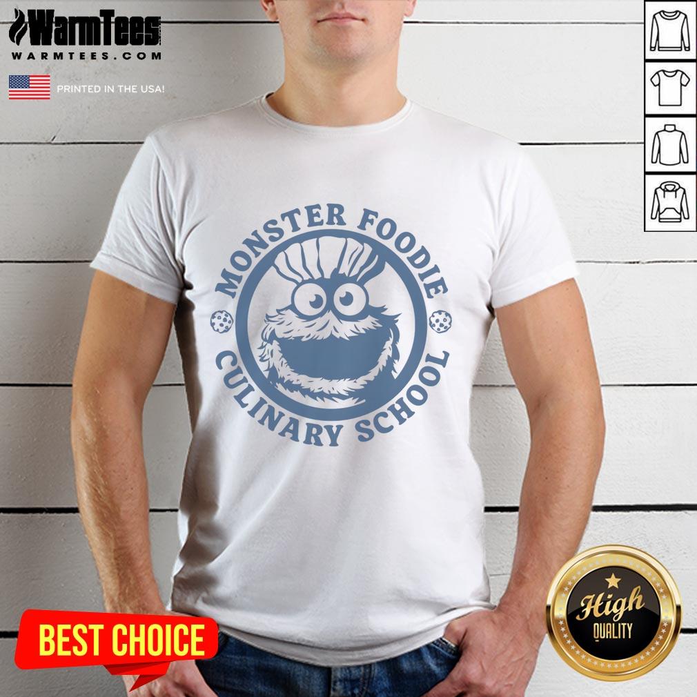 Awesome Monster Foodie Culinary School Cookies Monster T-Shirt featuring a playful cookie design and vibrant colors.