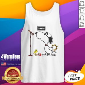 Awesome Oasis Snoopy Woodstock tank top featuring vibrant graphics of Snoopy and Woodstock on a comfortable design.