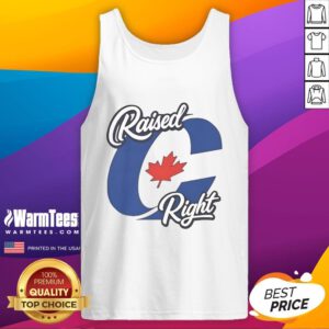 Awesome Raised Right Canada Tank Top in vibrant colors, perfect for summer wear and showcasing Canadian pride.