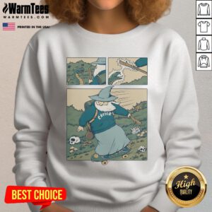 Alt Text: Awesome Snakeboarding Wizard Sweatshirt featuring a vibrant wizard graphic and cozy design for snakeboarding enthusiasts.