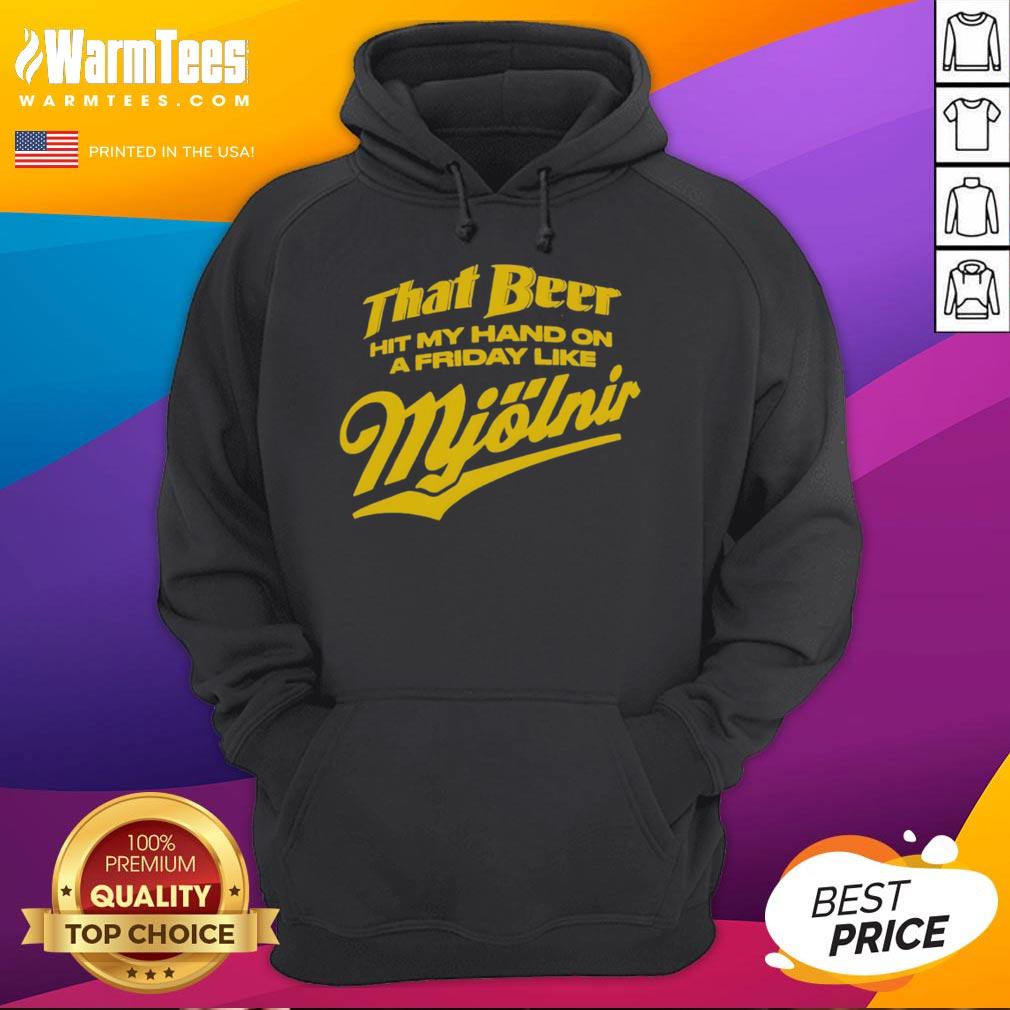 Awesome hoodie featuring a design inspired by Mjolnir and beer, perfect for casual Fridays and beer lovers.