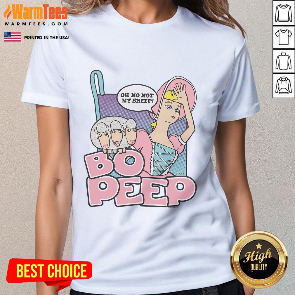 Awesome Toy Story Bo Peep Oh No Not My Sheep Ladies Tee featuring Bo Peep and playful sheep design for fans.