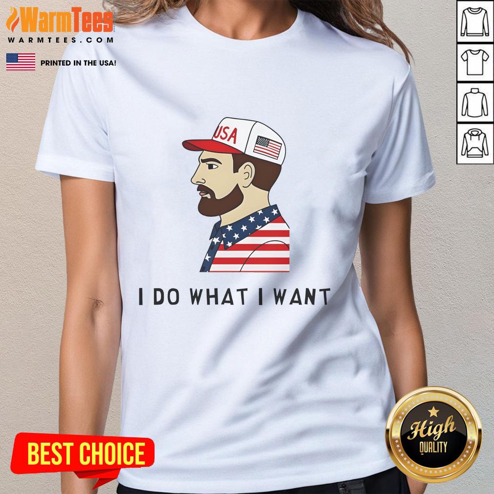 Awesome USA I Do What I Want Ladies Tee featuring a stylish design perfect for casual wear and expressing individuality.