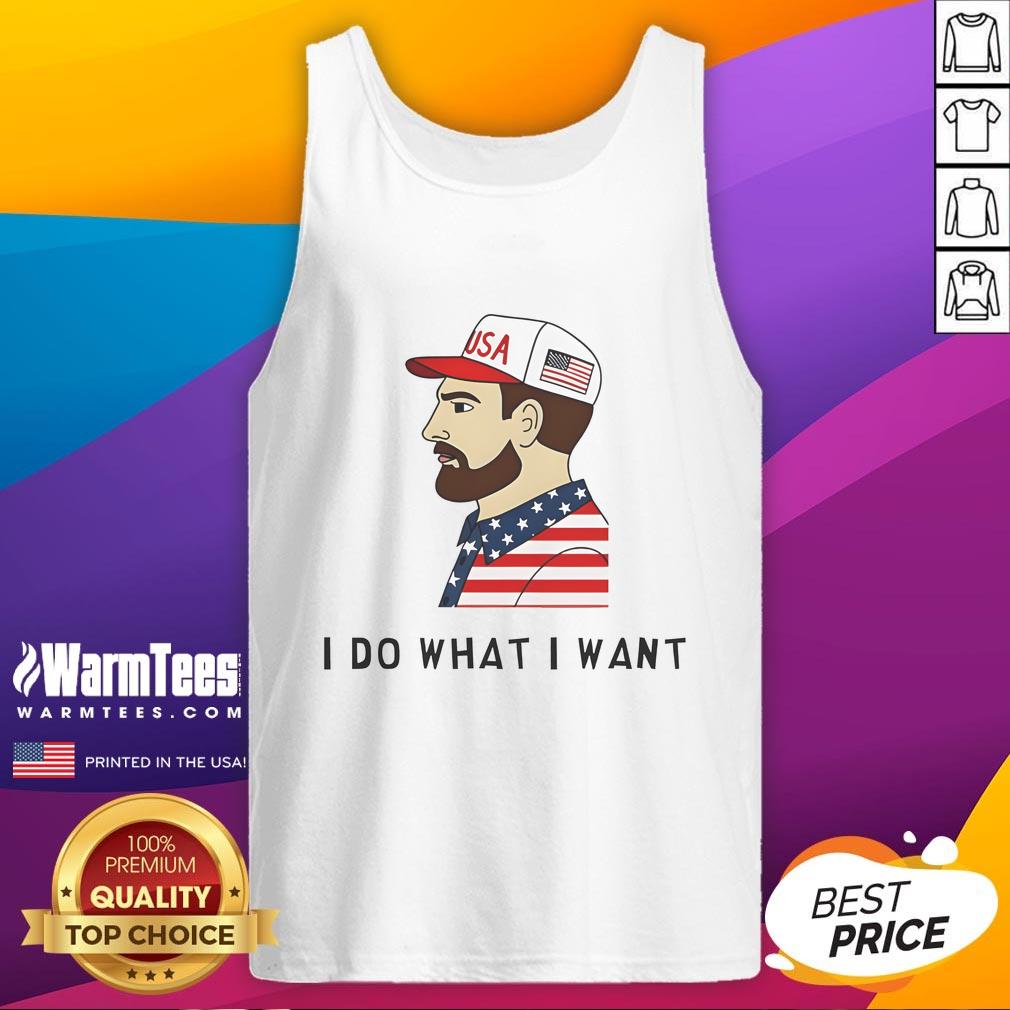 Awesome USA I Do What I Want tank top featuring a bold graphic design, perfect for casual summer wear.